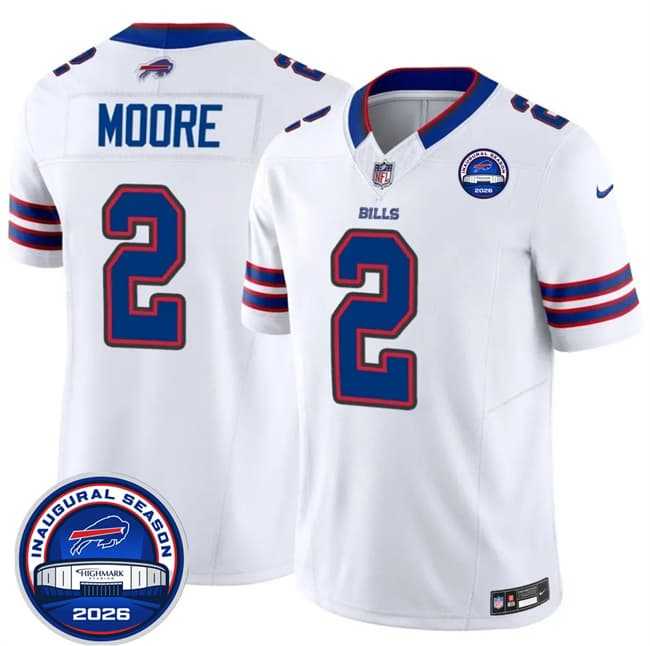 Men's Buffalo Bills #2 D.J. Moore White F.U.S.E. 2026 Inaugural Season at Highmark Stadium Patch Stitched Jersey Dzhi,We sell and wholesale Men's Buffalo Bills #2 D.J. Moore White F.U.S.E. 2026 Inaugural Season at Highmark Stadium Patch Stitched Jersey Dzhi on line form chian!