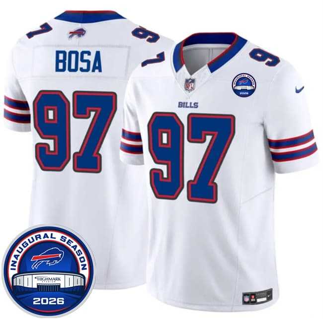 Men's Buffalo Bills #97 Joey Bosa White F.U.S.E. 2026 Inaugural Season at Highmark Stadium Stitched Jersey Dzhi,We sell and wholesale Men's Buffalo Bills #97 Joey Bosa White F.U.S.E. 2026 Inaugural Season at Highmark Stadium Stitched Jersey Dzhi on line form chian!