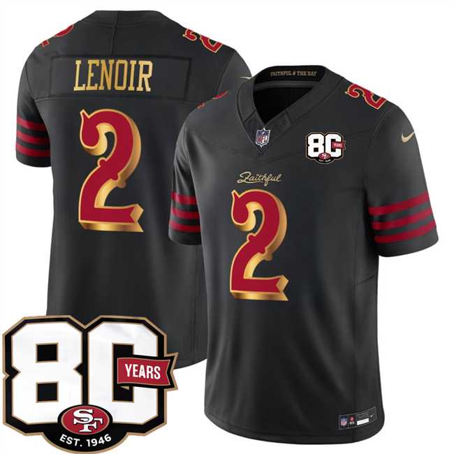 Men's San Francisco 49ers #2 Deommodore Lenoir Black 80th Anniversary Patch Rivalries 2026 F.U.S.E. Vapor Untouchable Limited Stitched Jersey Dzhi,We sell and wholesale Men's San Francisco 49ers #2 Deommodore Lenoir Black 80th Anniversary Patch Rivalries 2026 F.U.S.E. Vapor Untouchable Limited Stitched Jersey Dzhi on line form chian!