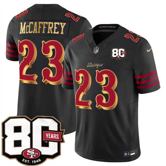 Men's San Francisco 49ers #23 Christian McCaffrey Black 80th Anniversary Patch Rivalries 2026 F.U.S.E. Vapor Untouchable Limited Stitched Jersey Dzhi,We sell and wholesale Men's San Francisco 49ers #23 Christian McCaffrey Black 80th Anniversary Patch Rivalries 2026 F.U.S.E. Vapor Untouchable Limited Stitched Jersey Dzhi on line form chian!