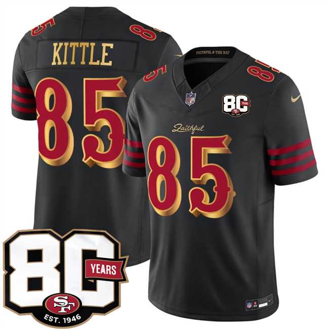 Men's San Francisco 49ers #85 George kittle Black 80th Anniversary Patch Rivalries 2026 F.U.S.E. Vapor Untouchable Limited Stitched Jersey Dzhi,We sell and wholesale Men's San Francisco 49ers #85 George kittle Black 80th Anniversary Patch Rivalries 2026 F.U.S.E. Vapor Untouchable Limited Stitched Jersey Dzhi on line form chian!