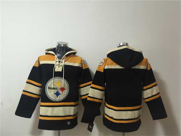 Men's Pittsburgh Steelers Blank Black Ageless Must-Have Lace-Up Pullover Hoodie,We sell and wholesale Men's Pittsburgh Steelers Blank Black Ageless Must-Have Lace-Up Pullover Hoodie on line form chian!