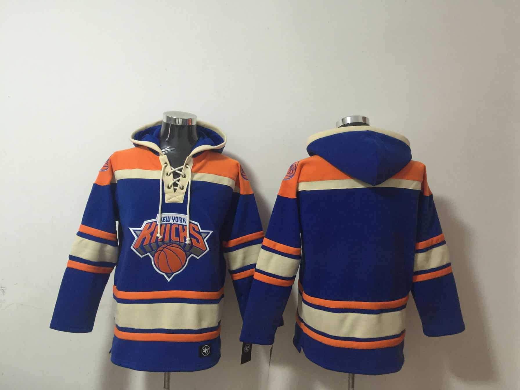 Men's New Yok Knicks Blank Blue Lace-Up Pullover Hoodie,We sell and wholesale Men's New Yok Knicks Blank Blue Lace-Up Pullover Hoodie on line form chian!