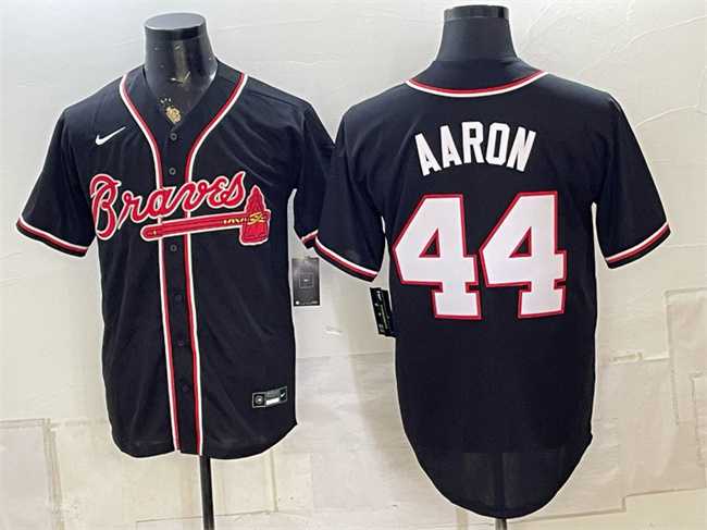 Men's Atlanta Braves #44 Hank Aaron 2026 Fashion Replica Black Out Stitched Jersey,We sell and wholesale Men's Atlanta Braves #44 Hank Aaron 2026 Fashion Replica Black Out Stitched Jersey on line form chian!