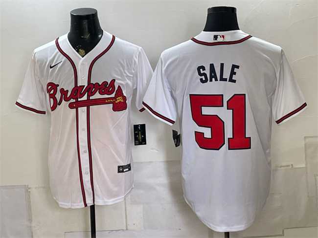 Men's Atlanta Braves #51 Chris Sale White Cool Base Stitched Jersey,We sell and wholesale Men's Atlanta Braves #51 Chris Sale White Cool Base Stitched Jersey on line form chian!