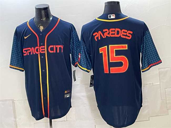 Men's Houston Astros #15 Isaac Paredes Navy City Connect Cool Base Stitched Jersey,We sell and wholesale Men's Houston Astros #15 Isaac Paredes Navy City Connect Cool Base Stitched Jersey on line form chian!