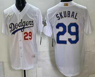 Men's Los Angeles Dodgers #29 Tarik Skubal White 2026 Gold Collection Stadium Jersey,We sell and wholesale Men's Los Angeles Dodgers #29 Tarik Skubal White 2026 Gold Collection Stadium Jersey on line form chian!