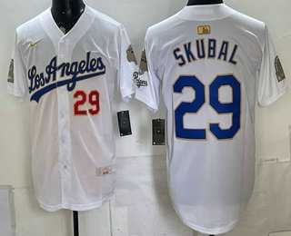 Men's Los Angeles Dodgers #29 Tarik Skubal White Gold 9x B2B Champs Collection Limited Jersey,We sell and wholesale Men's Los Angeles Dodgers #29 Tarik Skubal White Gold 9x B2B Champs Collection Limited Jersey on line form chian!