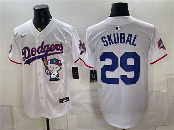 Men's Los Angeles Dodgers #29 Tarik Skubal White Hello Kitty Night 2025 World Series Champions Patch Limited Stitched Jersey Dzhi,We sell and wholesale Men's Los Angeles Dodgers #29 Tarik Skubal White Hello Kitty Night 2025 World Series Champions Patch Limited Stitched Jersey Dzhi on line form chian!