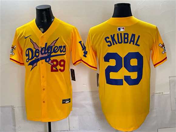 Men's Los Angeles Dodgers x One Piece #29 Tarik Skubal Yellow Vapor Premier Limited Jersey Dzhi,We sell and wholesale Men's Los Angeles Dodgers x One Piece #29 Tarik Skubal Yellow Vapor Premier Limited Jersey Dzhi on line form chian!