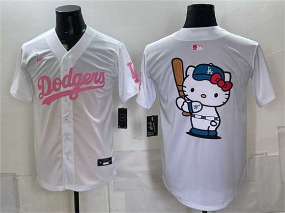 Men's Los Angeles Dodgers Hello Kitty White Pink Vapor Limited Stitched Jersey Dzhi,We sell and wholesale Men's Los Angeles Dodgers Hello Kitty White Pink Vapor Limited Stitched Jersey Dzhi on line form chian!