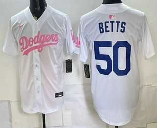 Men's Los Angeles Dodgers #50 Mookie Betts White Pink Limited Stitched Jersey Dzhi,We sell and wholesale Men's Los Angeles Dodgers #50 Mookie Betts White Pink Limited Stitched Jersey Dzhi on line form chian!