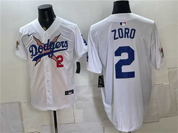 Men's Los Angeles Dodgers x One Piece #2 Zoro White Vapor Premier Limited Stitched Jersey Dzhi,We sell and wholesale Men's Los Angeles Dodgers x One Piece #2 Zoro White Vapor Premier Limited Stitched Jersey Dzhi on line form chian!