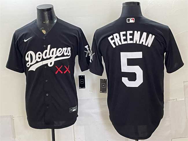 Men's Los Angeles Dodgers x KAWS #5 Freddie Freeman Black Vapor Premier Limited Stitched Jersey,We sell and wholesale Men's Los Angeles Dodgers x KAWS #5 Freddie Freeman Black Vapor Premier Limited Stitched Jersey on line form chian!