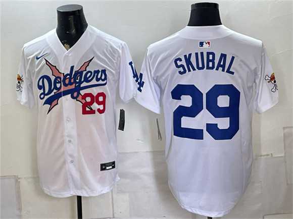 Men's Los Angeles Dodgers x One Piece #29 Tarik Skubal White Vapor Premier Limited Jersey Dzhi,We sell and wholesale Men's Los Angeles Dodgers x One Piece #29 Tarik Skubal White Vapor Premier Limited Jersey Dzhi on line form chian!