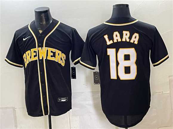 Men's Milwaukee Brewers #18 Luis Lara 2026 Fashion Replica Black Out Stitched Jersey,We sell and wholesale Men's Milwaukee Brewers #18 Luis Lara 2026 Fashion Replica Black Out Stitched Jersey on line form chian!