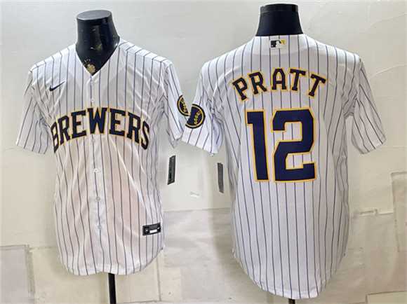 Men's Milwaukee Brewers #12 Cooper Pratt White Stitched Jersey,We sell and wholesale Men's Milwaukee Brewers #12 Cooper Pratt White Stitched Jersey on line form chian!