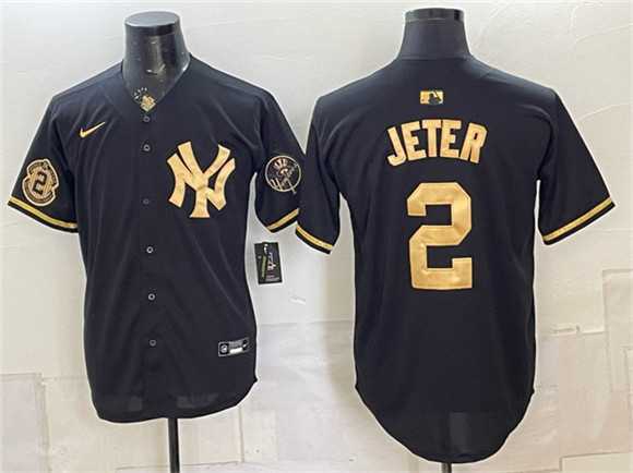 Men's New York Yankees #2 Derek Jeter Black Gold With Patch Stitched Jersey Dzhi,We sell and wholesale Men's New York Yankees #2 Derek Jeter Black Gold With Patch Stitched Jersey Dzhi on line form chian!