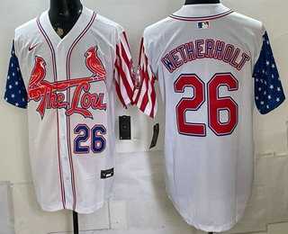 Men's St Louis Cardinals #26 JJ Wetherholt 2026 White Independence Day Vapor Premier Limited Stitched Jersey Dzhi,We sell and wholesale Men's St Louis Cardinals #26 JJ Wetherholt 2026 White Independence Day Vapor Premier Limited Stitched Jersey Dzhi on line form chian!