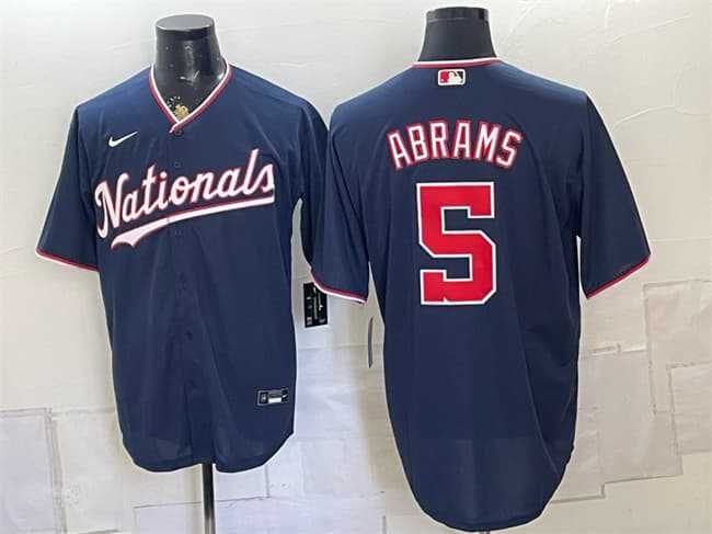 Men's Washington Nationals #5 CJ Abrams Navy Stitched Jersey,We sell and wholesale Men's Washington Nationals #5 CJ Abrams Navy Stitched Jersey on line form chian!