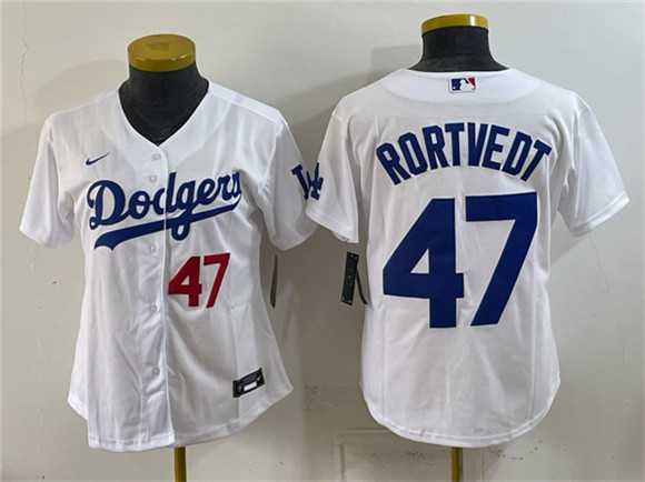 Women's Los Angeles Dodgers #47 Ben Rortvedt White Cool Base Stitched Jersey(Run Small),We sell and wholesale Women's Los Angeles Dodgers #47 Ben Rortvedt White Cool Base Stitched Jersey(Run Small) on line form chian!