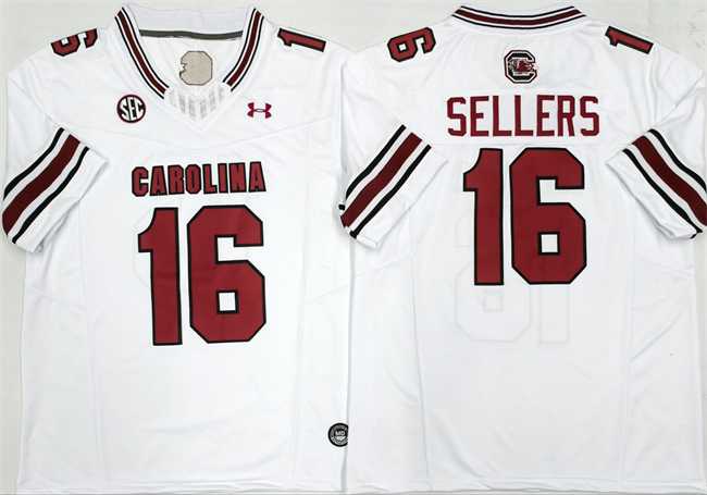 Men's South Carolina Fighting Gamecocks #16 LaNorris Sellers White F.U.S.E. Stitched Jersey,We sell and wholesale Men's South Carolina Fighting Gamecocks #16 LaNorris Sellers White F.U.S.E. Stitched Jersey on line form chian!