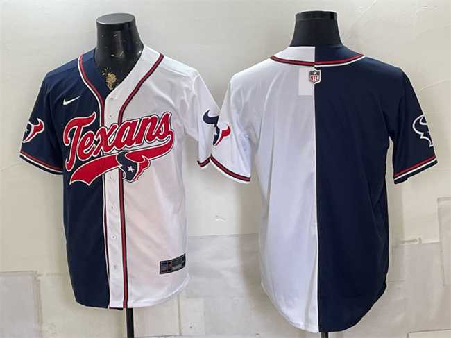 Men's Houston Texans Blank Navy White Split With Patch Cool Base Stitched Baseball Jersey,We sell and wholesale Men's Houston Texans Blank Navy White Split With Patch Cool Base Stitched Baseball Jersey on line form chian!