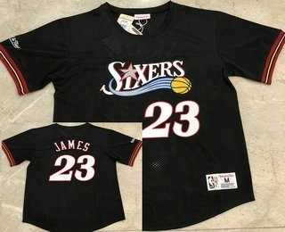 Men's Philadelphia 76ers #23 LeBron James Black Short Sleeved AU Throwback Jersey Dzhi,We sell and wholesale Men's Philadelphia 76ers #23 LeBron James Black Short Sleeved AU Throwback Jersey Dzhi on line form chian!