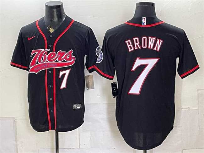 Men's Philadelphia 76ers #7 Jaylen Brown Black Cool Base Stitched Baseball Jersey Dzhi,We sell and wholesale Men's Philadelphia 76ers #7 Jaylen Brown Black Cool Base Stitched Baseball Jersey Dzhi on line form chian!