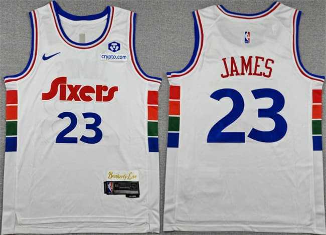 Men's Philadelphia 76ers #23 LeBron James White City Edition Swingman Stitched Jersey,We sell and wholesale Men's Philadelphia 76ers #23 LeBron James White City Edition Swingman Stitched Jersey on line form chian!