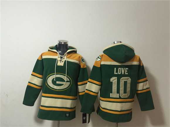 Men's Green Bay Packers #10 Jordan Love Green Lace-Up Pullover Hoodie,We sell and wholesale Men's Green Bay Packers #10 Jordan Love Green Lace-Up Pullover Hoodie on line form chian!