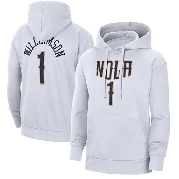 Men's New Orleans Pelicans #1 Zion Williamson White Pullover Hoodie,We sell and wholesale Men's New Orleans Pelicans #1 Zion Williamson White Pullover Hoodie on line form chian!