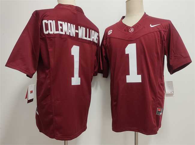 Men's Alabama Crimson Tide #1 Ryan Alexander Coleman-Williams Jr Red 2026 F.U.S.E Stitched Football Jersey,We sell and wholesale Men's Alabama Crimson Tide #1 Ryan Alexander Coleman-Williams Jr Red 2026 F.U.S.E Stitched Football Jersey on line form chian!