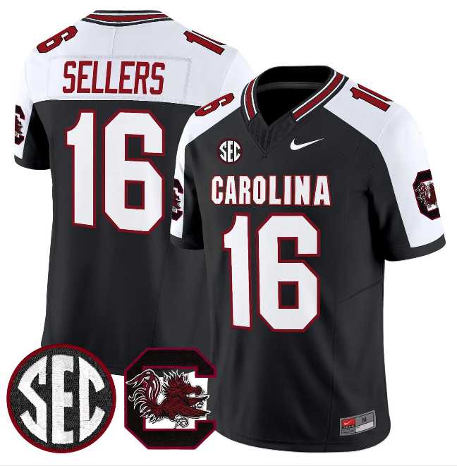 Men's South Carolina Fighting Gamecocks #16 LaNorris Sellers Black White 2026 F.U.S.E. Stitched Nike Jersey Dzhi,We sell and wholesale Men's South Carolina Fighting Gamecocks #16 LaNorris Sellers Black White 2026 F.U.S.E. Stitched Nike Jersey Dzhi on line form chian!