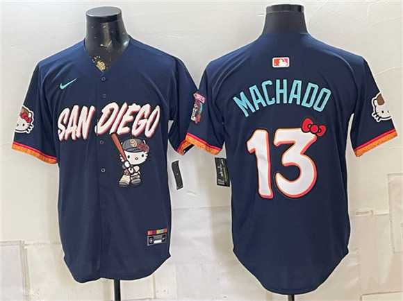 Men's San Diego Padres X Hello Kitty #13 Manny Machado Obsidian 2026 City Connect Stadium Stitched Jersey,We sell and wholesale Men's San Diego Padres X Hello Kitty #13 Manny Machado Obsidian 2026 City Connect Stadium Stitched Jersey on line form chian!