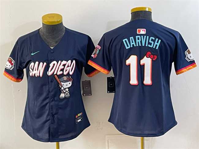 Youth San Diego Padres X Hello Kitty #11 Yu Darvish Obsidian 2026 City Connect Stadium Stitched Jersey,We sell and wholesale Youth San Diego Padres X Hello Kitty #11 Yu Darvish Obsidian 2026 City Connect Stadium Stitched Jersey on line form chian!