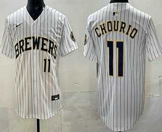 Men's Milwaukee Brewers #11 Jackson Chourio White Limited Jersey,We sell and wholesale Men's Milwaukee Brewers #11 Jackson Chourio White Limited Jersey on line form chian!