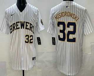 Men's Milwaukee Brewers #32 Jacob Misiorowski White Limited Jersey,We sell and wholesale Men's Milwaukee Brewers #32 Jacob Misiorowski White Limited Jersey on line form chian!