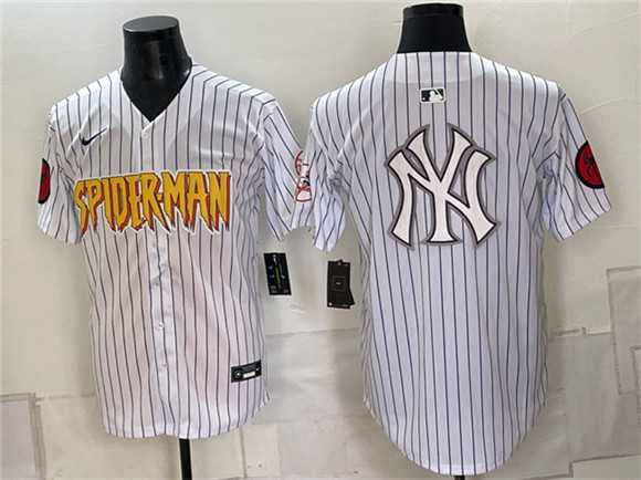 Men's New York Yankees X Spider-Man Team Big Logo White Limited Stitched Baseball Jersey,We sell and wholesale Men's New York Yankees X Spider-Man Team Big Logo White Limited Stitched Baseball Jersey on line form chian!