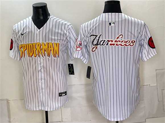 Men's New York Yankees X Spider-Man Team Big Logo White Limited Stitched Baseball Jerseys,We sell and wholesale Men's New York Yankees X Spider-Man Team Big Logo White Limited Stitched Baseball Jerseys on line form chian!