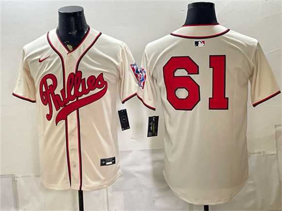 Men's Philadelphia Phillies #61 Cristopher Sanchez Cream 2026 Field of Dreams Stadium Stitched Jersey,We sell and wholesale Men's Philadelphia Phillies #61 Cristopher Sanchez Cream 2026 Field of Dreams Stadium Stitched Jersey on line form chian!