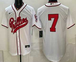 Men's Philadelphia Phillies #7 Trea Turner White 2026 Field of Dreams Stadium Stitched Jersey,We sell and wholesale Men's Philadelphia Phillies #7 Trea Turner White 2026 Field of Dreams Stadium Stitched Jersey on line form chian!