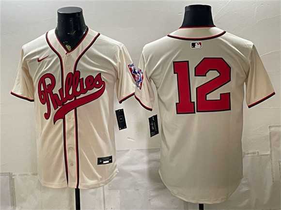 Men's Philadelphia Phillies #12 Kyle Schwarber Cream 2026 Field of Dreams Stadium Stitched Jersey,We sell and wholesale Men's Philadelphia Phillies #12 Kyle Schwarber Cream 2026 Field of Dreams Stadium Stitched Jersey on line form chian!