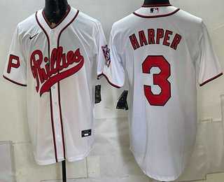 Men's Philadelphia Phillies #3 Bryce Harper White 2026 Field of Dreams Stadium Stitched Jersey,We sell and wholesale Men's Philadelphia Phillies #3 Bryce Harper White 2026 Field of Dreams Stadium Stitched Jersey on line form chian!
