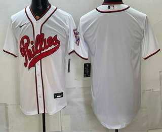 Men's Philadelphia Phillies Blank White 2026 Field of Dreams Stadium Stitched Jersey,We sell and wholesale Men's Philadelphia Phillies Blank White 2026 Field of Dreams Stadium Stitched Jersey on line form chian!