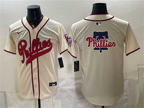 Men's Philadelphia Phillies Team Big Logo Cream 2026 Field of Dreams Stadium Stitched Baseball Jersey,We sell and wholesale Men's Philadelphia Phillies Team Big Logo Cream 2026 Field of Dreams Stadium Stitched Baseball Jersey on line form chian!