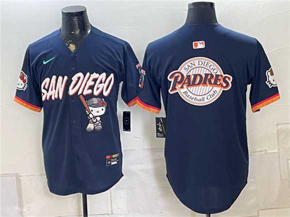 Men's San Diego Padres X Hello Kitty Team Big Logo Obsidian 2026 City Connect Stadium Stitched Baseball Jersey,We sell and wholesale Men's San Diego Padres X Hello Kitty Team Big Logo Obsidian 2026 City Connect Stadium Stitched Baseball Jersey on line form chian!