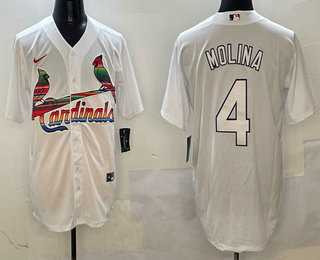 Men's St Louis Cardinals #4 Yadier Molina White Mexico Cool Base Stitched Jersey,We sell and wholesale Men's St Louis Cardinals #4 Yadier Molina White Mexico Cool Base Stitched Jersey on line form chian!