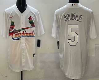 Men's St Louis Cardinals #5 Albert Pujols White Mexico Cool Base Stitched Jersey,We sell and wholesale Men's St Louis Cardinals #5 Albert Pujols White Mexico Cool Base Stitched Jersey on line form chian!