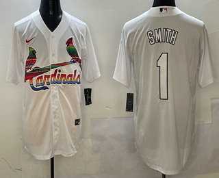 Men's St Louis Cardinals #1 Ozzie Smith White Mexico Cool Base Stitched Jersey,We sell and wholesale Men's St Louis Cardinals #1 Ozzie Smith White Mexico Cool Base Stitched Jersey on line form chian!